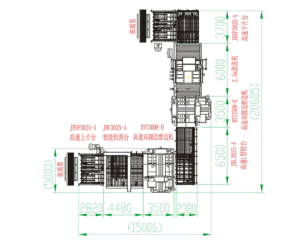 High-speed upper and lower film, high-speed double circular edge L-line scheme for 3025 (08 grinding head)