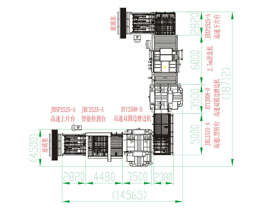 2520 (08 grinding head) high-speed upper and lower sheet, high-speed double circular edge L-line scheme