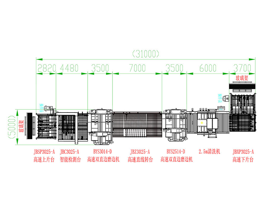 High-speed double-sided grinding linear solution for 3025 (14 grinding heads)