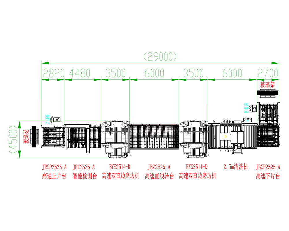 High-speed double-sided grinding linear solution for 2525 (14 grinding heads)