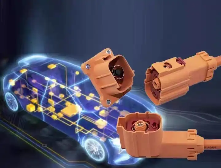 Customized Wiring Harness for Electric New Energy Vehicles with 8mm Two-Core High Voltage Female Connector Zhonghang Optoelectro