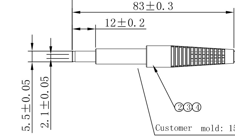 Special molding with DC Plug 5.5*2.1