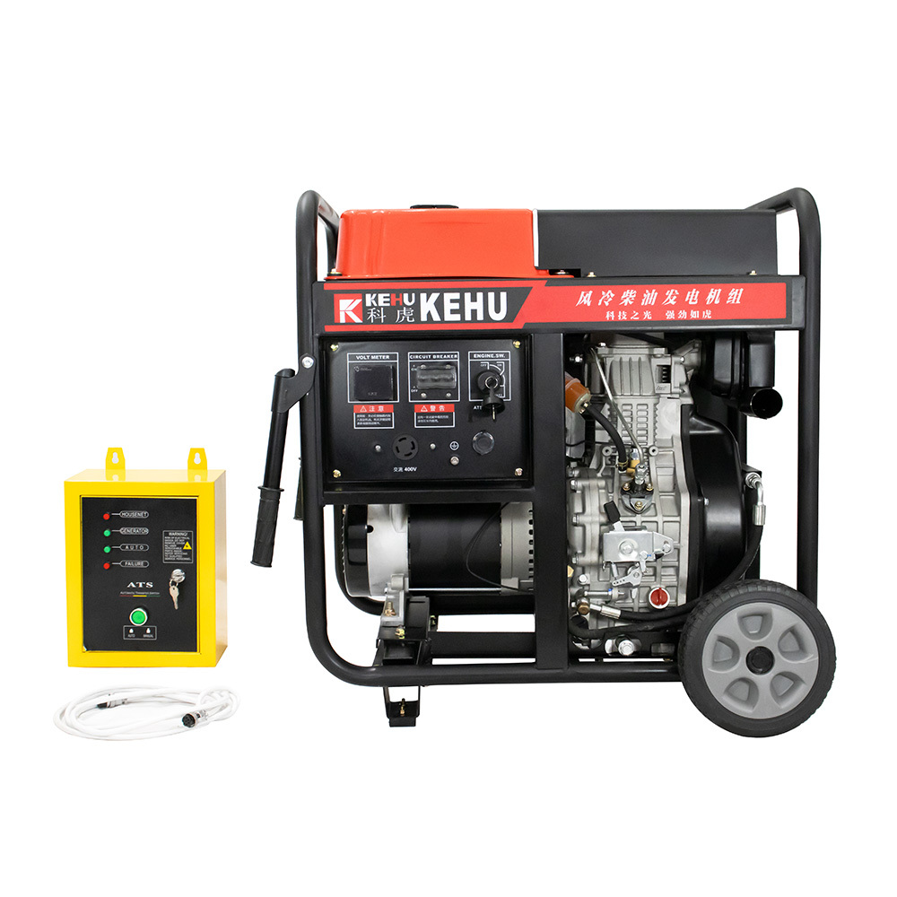 B1 Type Kehu Power 7000-9000 Watt Diesel-Powered Portable Generator With ATS - Ideal for Emergency Backup Power and Job Sites