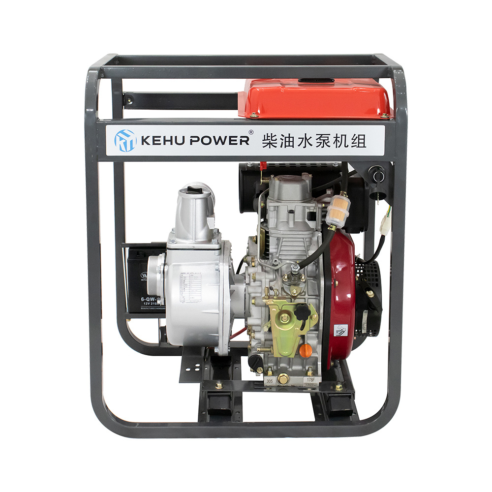 296CC 4-Stroke Portable High Pressure Diesel Powered Trash Water Transfer Pump Garden Farm Irrigation Pump for Irrigation Pool CGZ80-30-178F