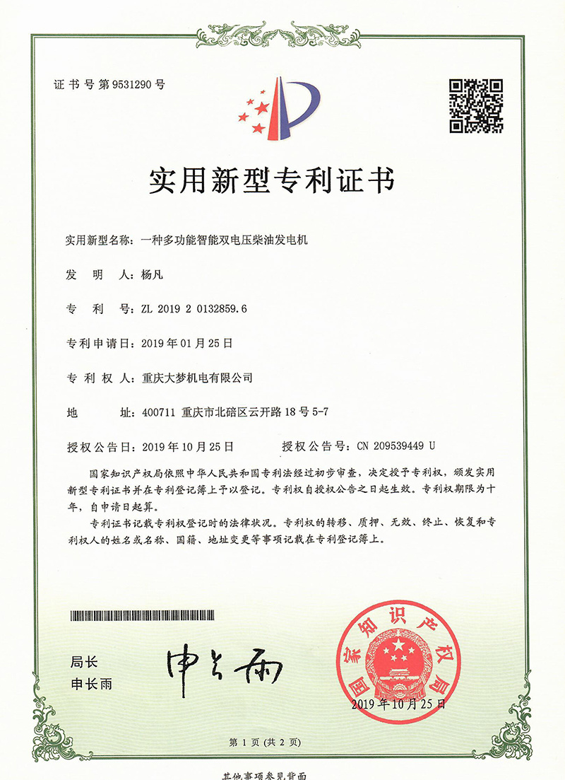 A multifunctional intelligent dual voltage diesel generator A multifunctional intelligent dual voltage diesel generator