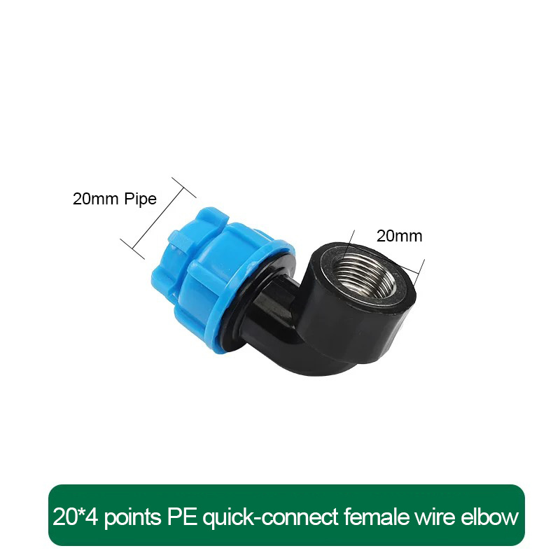 Quick-connect 90-degree bend in female wire