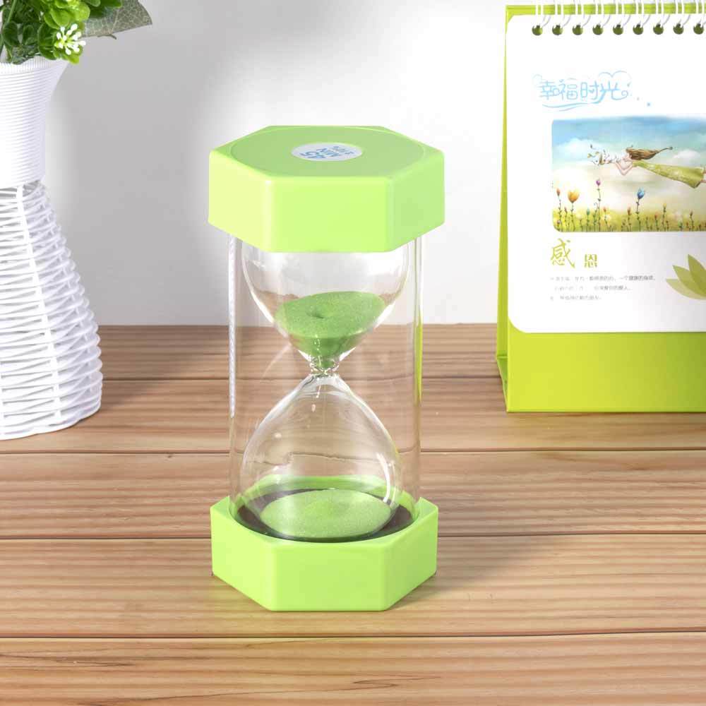 Hexagonal large green hourglass timer QCS005