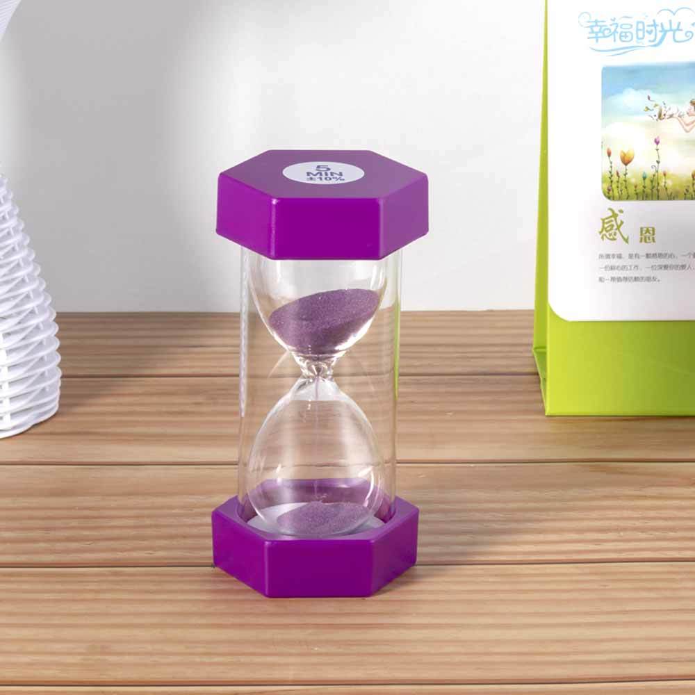 Hexagonal small purple hourglass timer QCS005