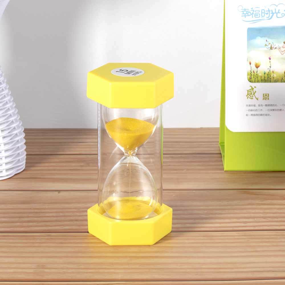 六角小号黄色沙漏计时器 QCS005