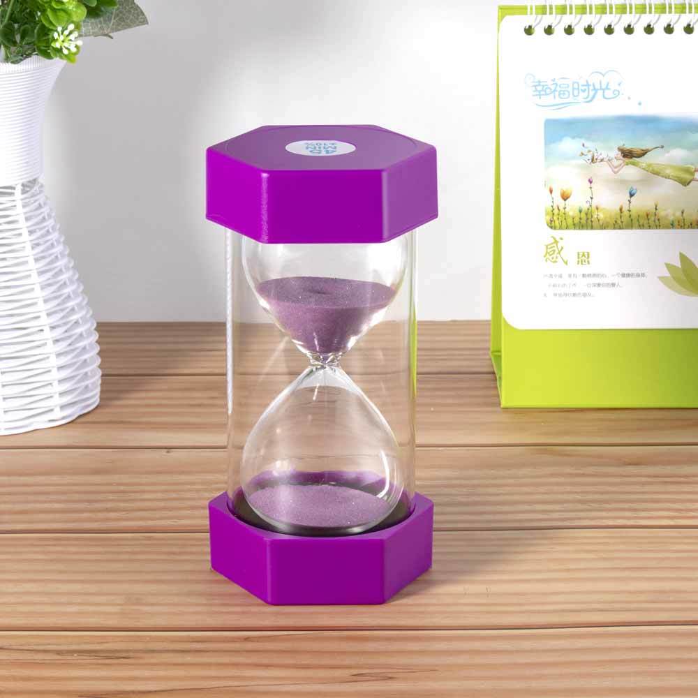 六角大号紫色沙漏计时器 QCS005
