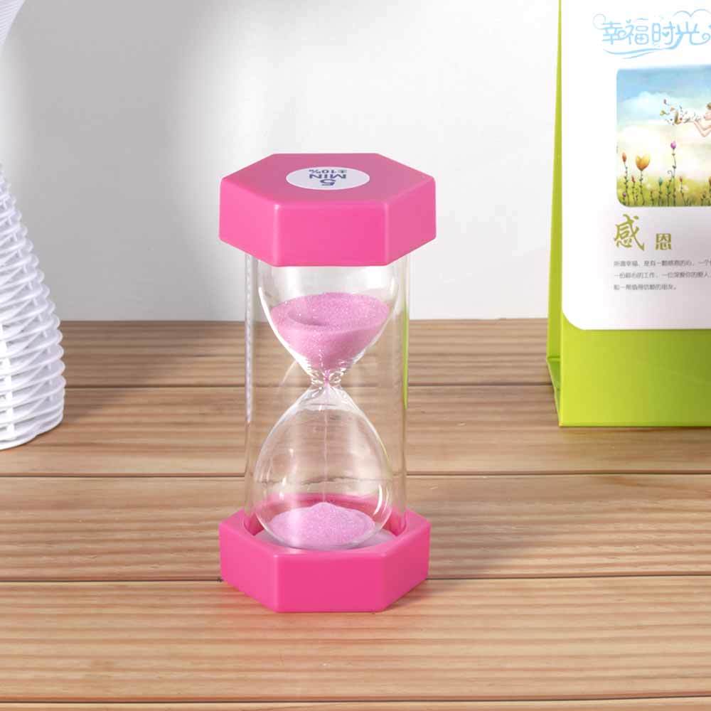 Hexagonal small pink hourglass timer QCS005