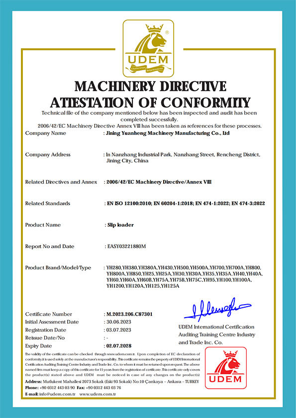 Mechanical Directive Conformity Statement Mechanical Directive Conformity Statement