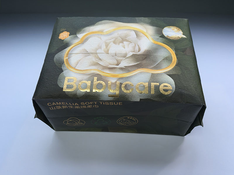 Surface touch hot stamping face towel packaging