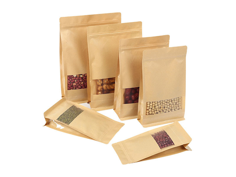 kraft paper flat bottom pouch