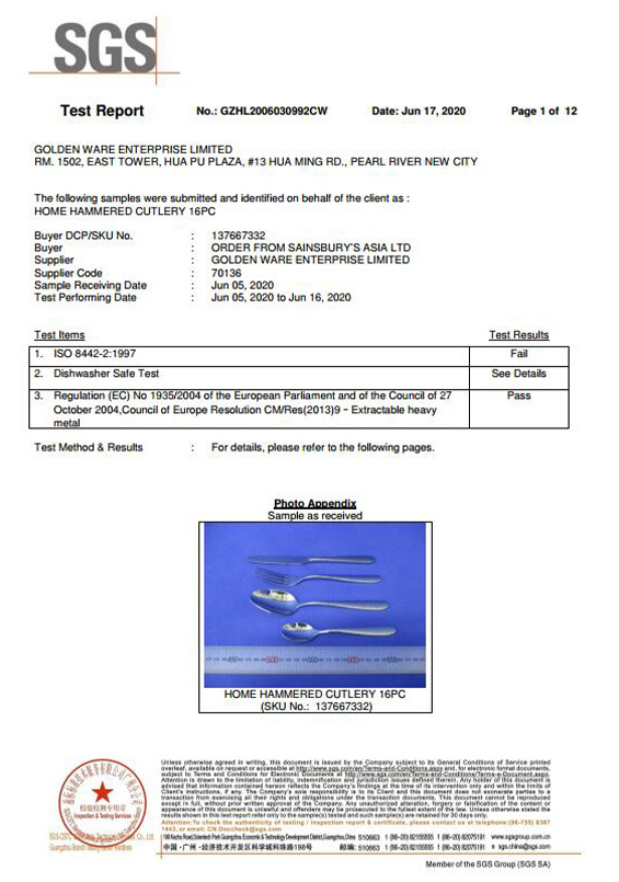 Dishwasher test, 8442 test - tableware