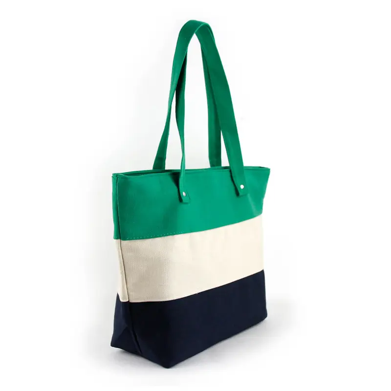 Tote stripe canvas beach tote bag Personalized striped heavy duty beach tote