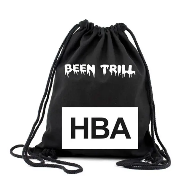 Canvas Drawstring Cinch Sack Sport Beach Travel Outdoor Backpack Bags