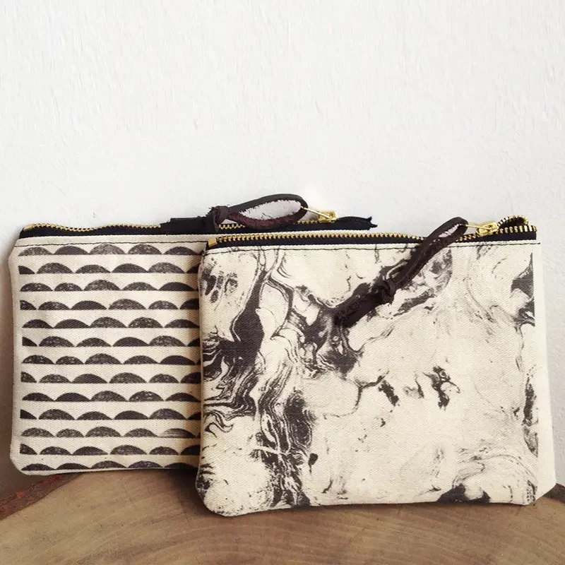 Canvas Zipper pouch/Cosmetic bag/Make up bag