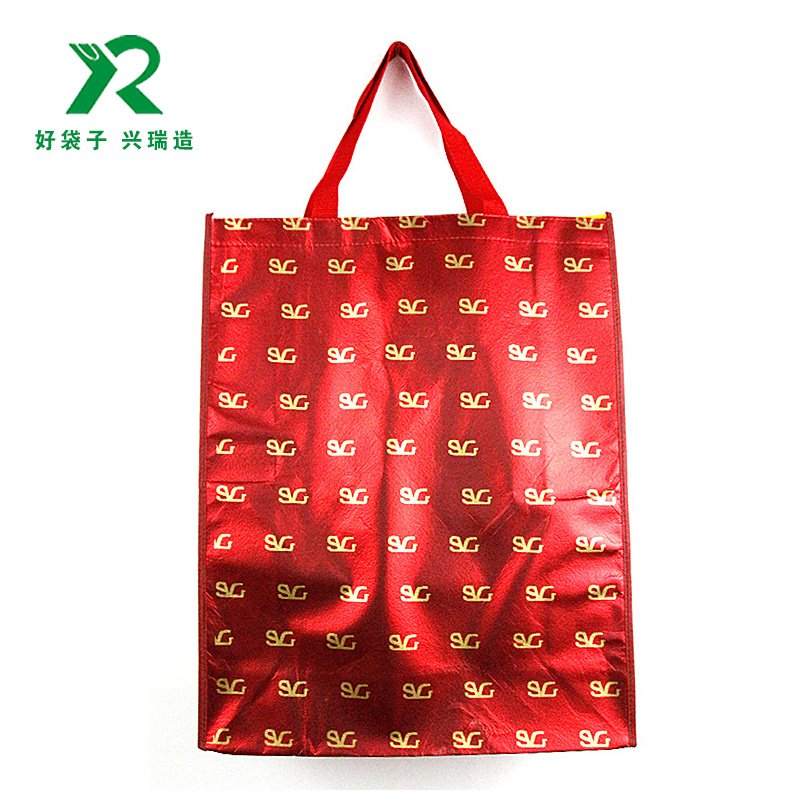 红色覆膜服装塑料购物礼品手提袋