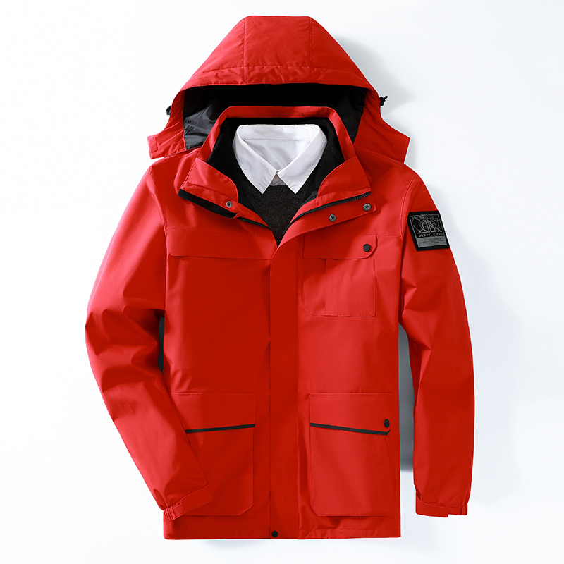 High quality 3 in 1 fleece lined MASA Inter outdoor fleece men's winter thick coat plus size waterproof windbreaker jacket