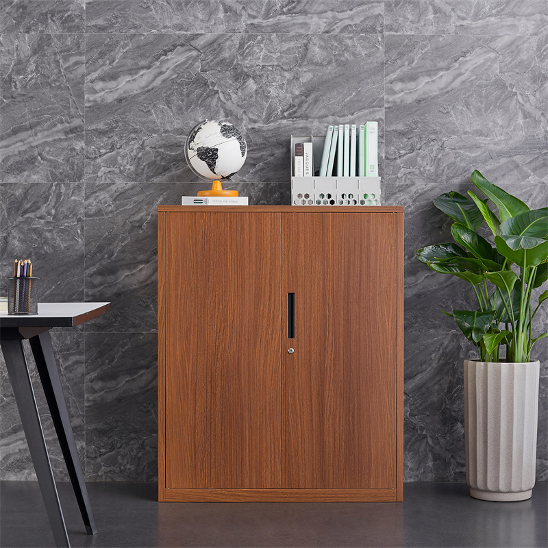 Wood grain low cabinet with 2 doors