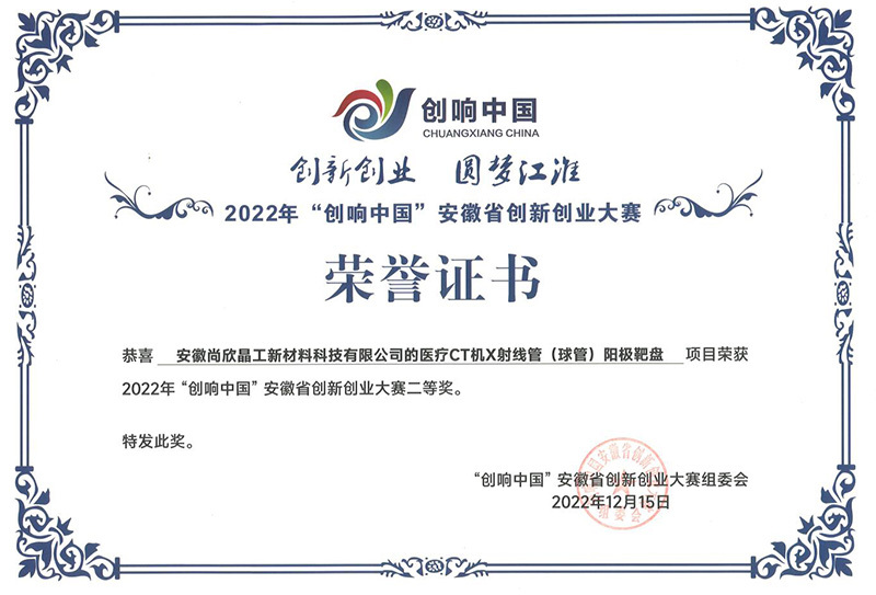 創響中國安徽省創新創業大賽二等獎