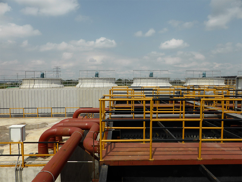 Cooling tower and chemical degreasing sedimentation tank