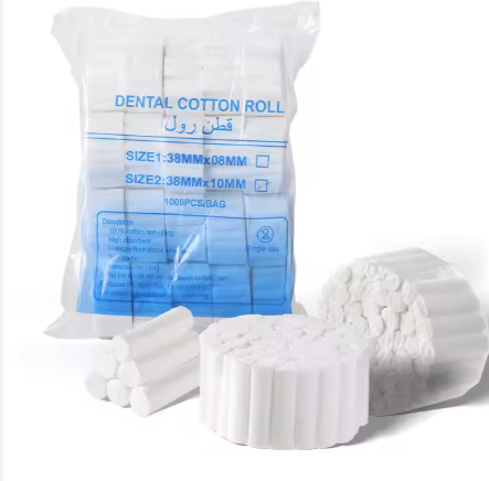 Dental Cotton Roll Non Sterile Packaged In Bag