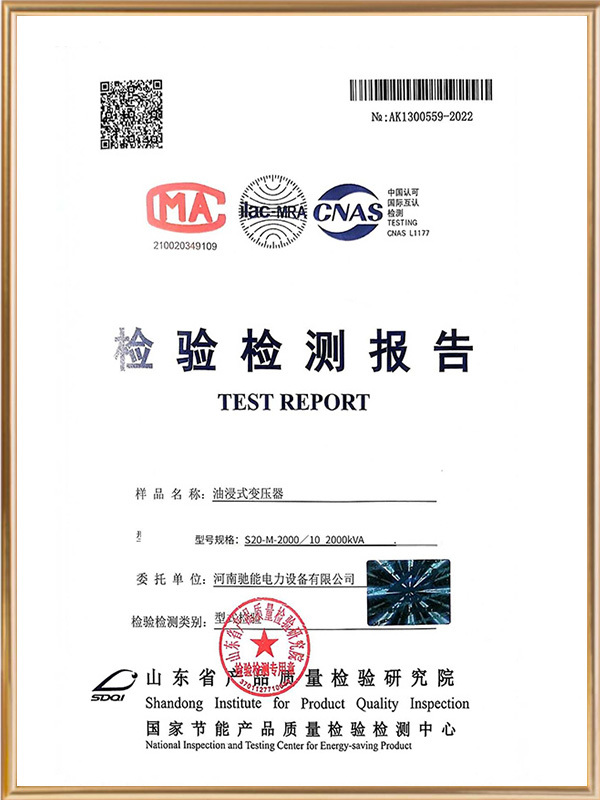 Oil-immersed transformer inspection and test report Oil-immersed transformer inspection and test report