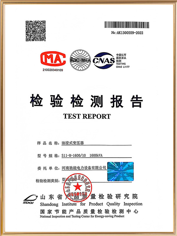 Oil-immersed transformer inspection and test report Oil-immersed transformer inspection and test report