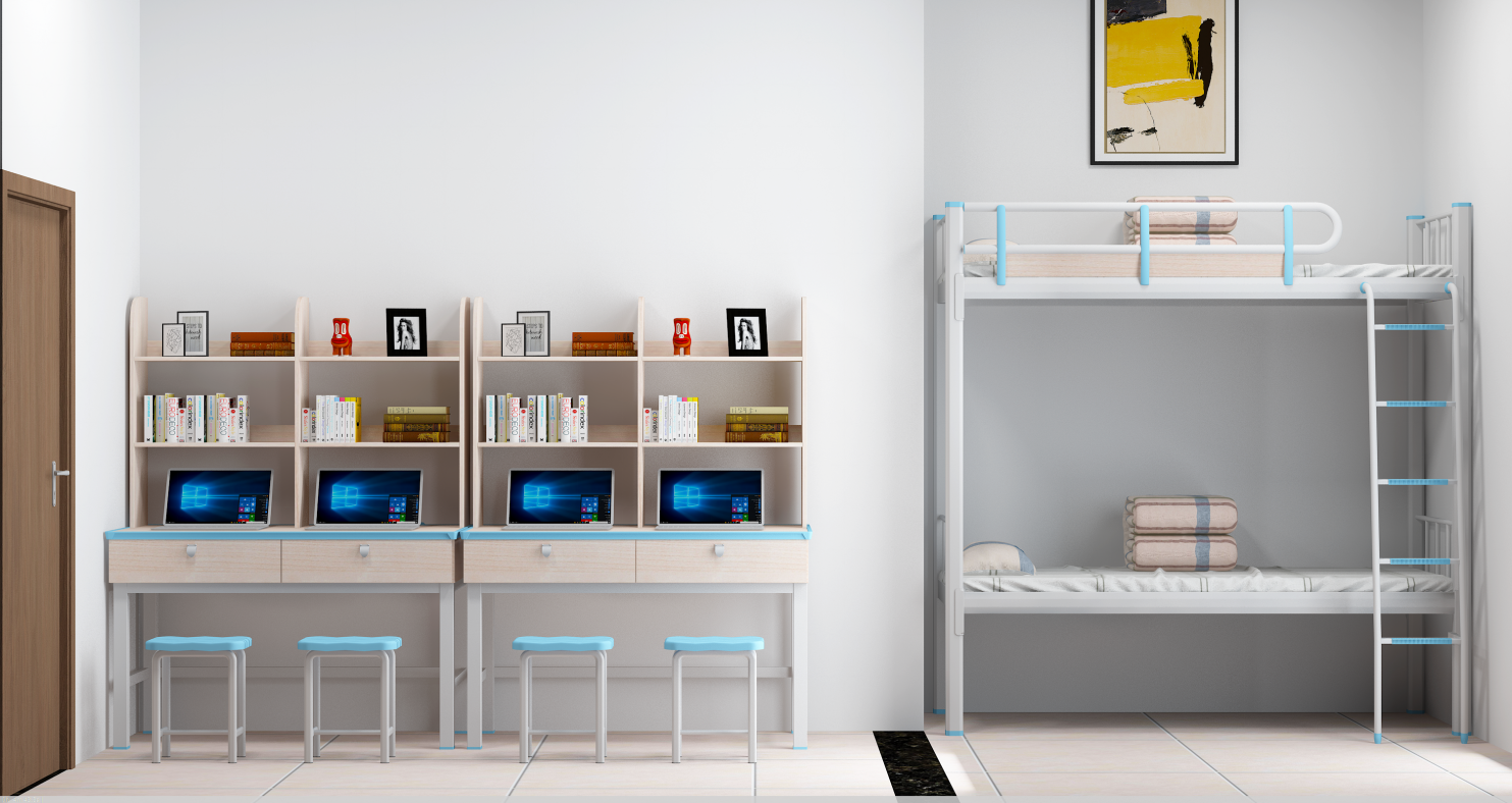 Four-person dorm room bunk bed