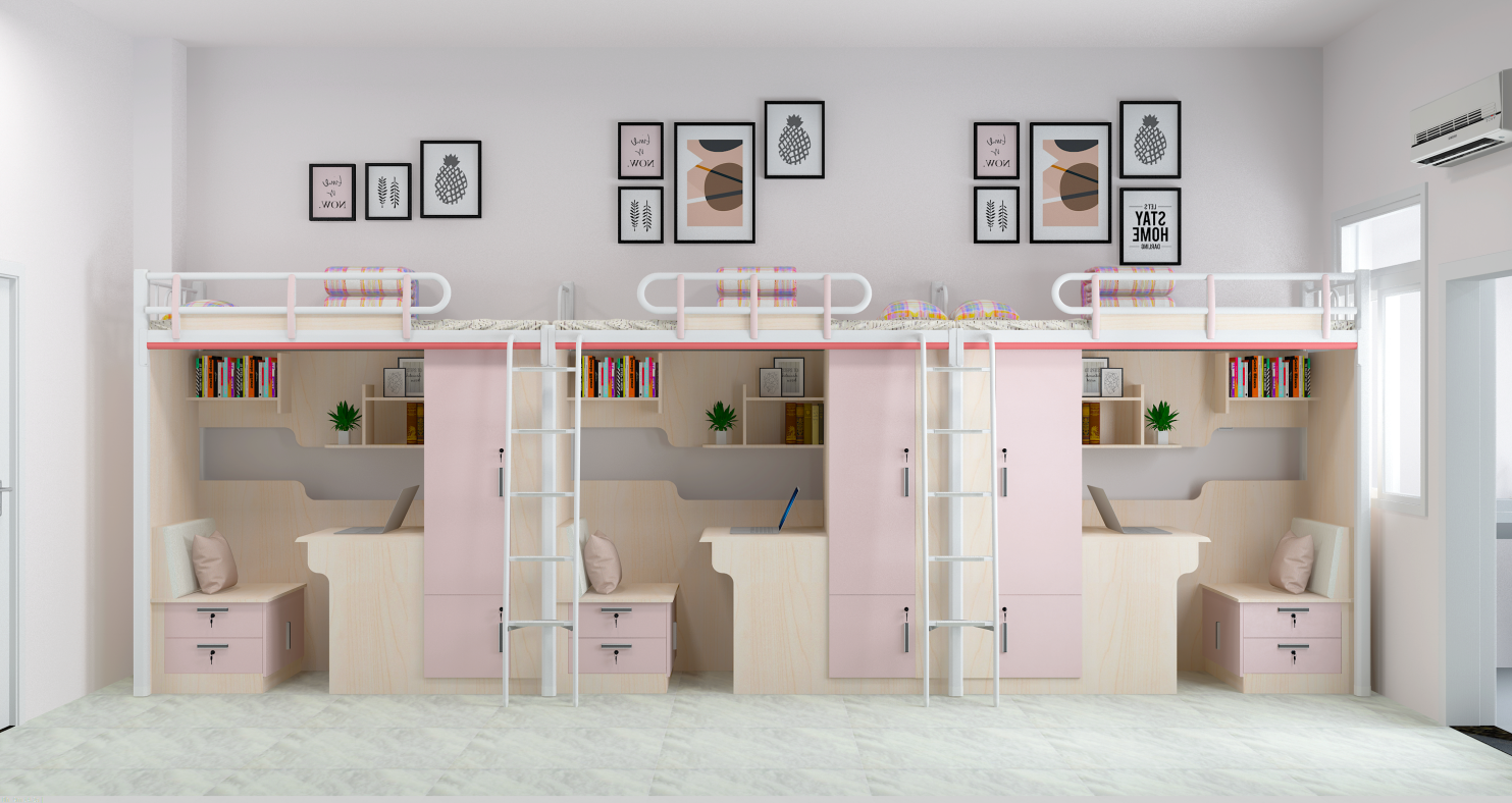 Six-person dorm bunk bed