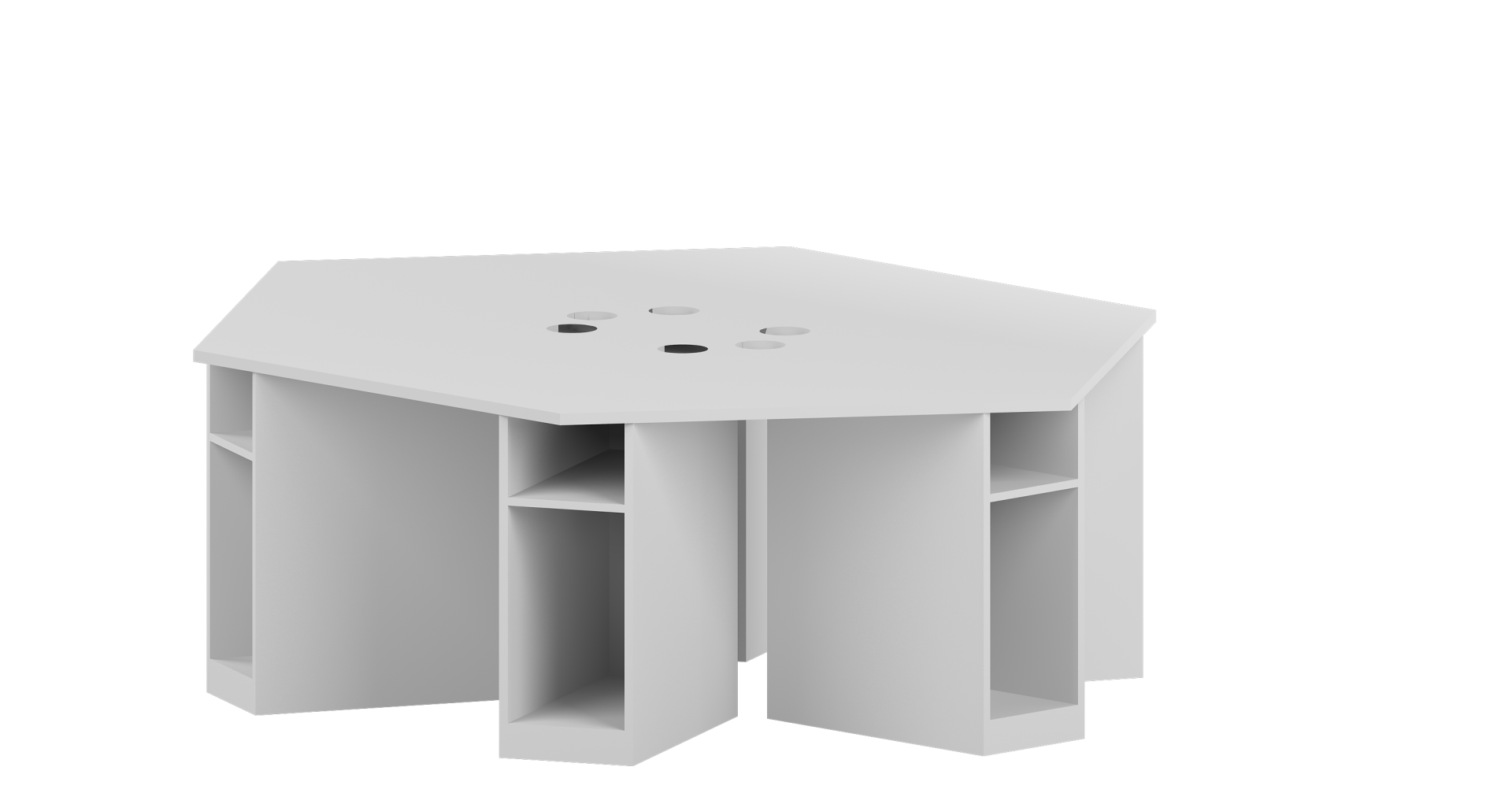 Trapezoidal computer desk