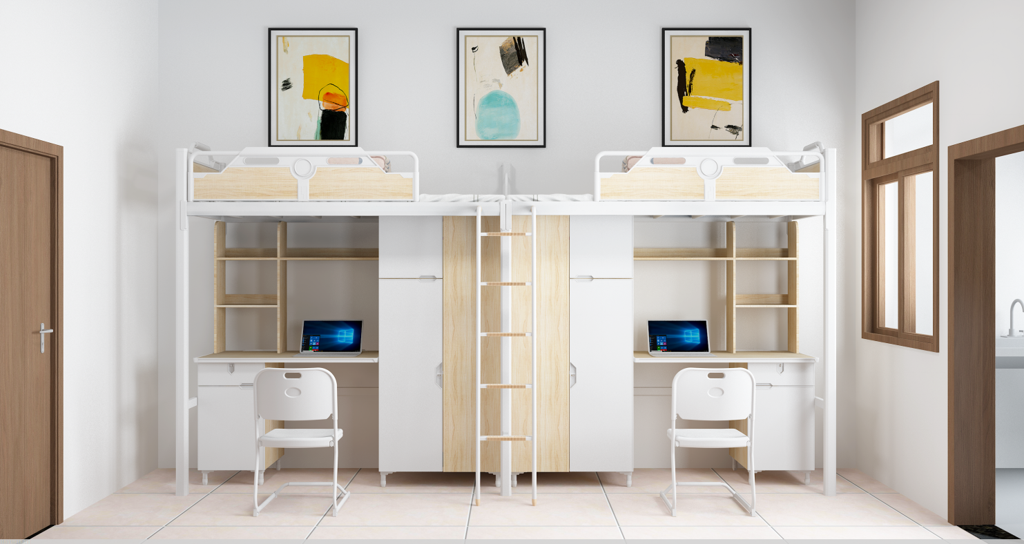 Four-person dorm room bunk bed