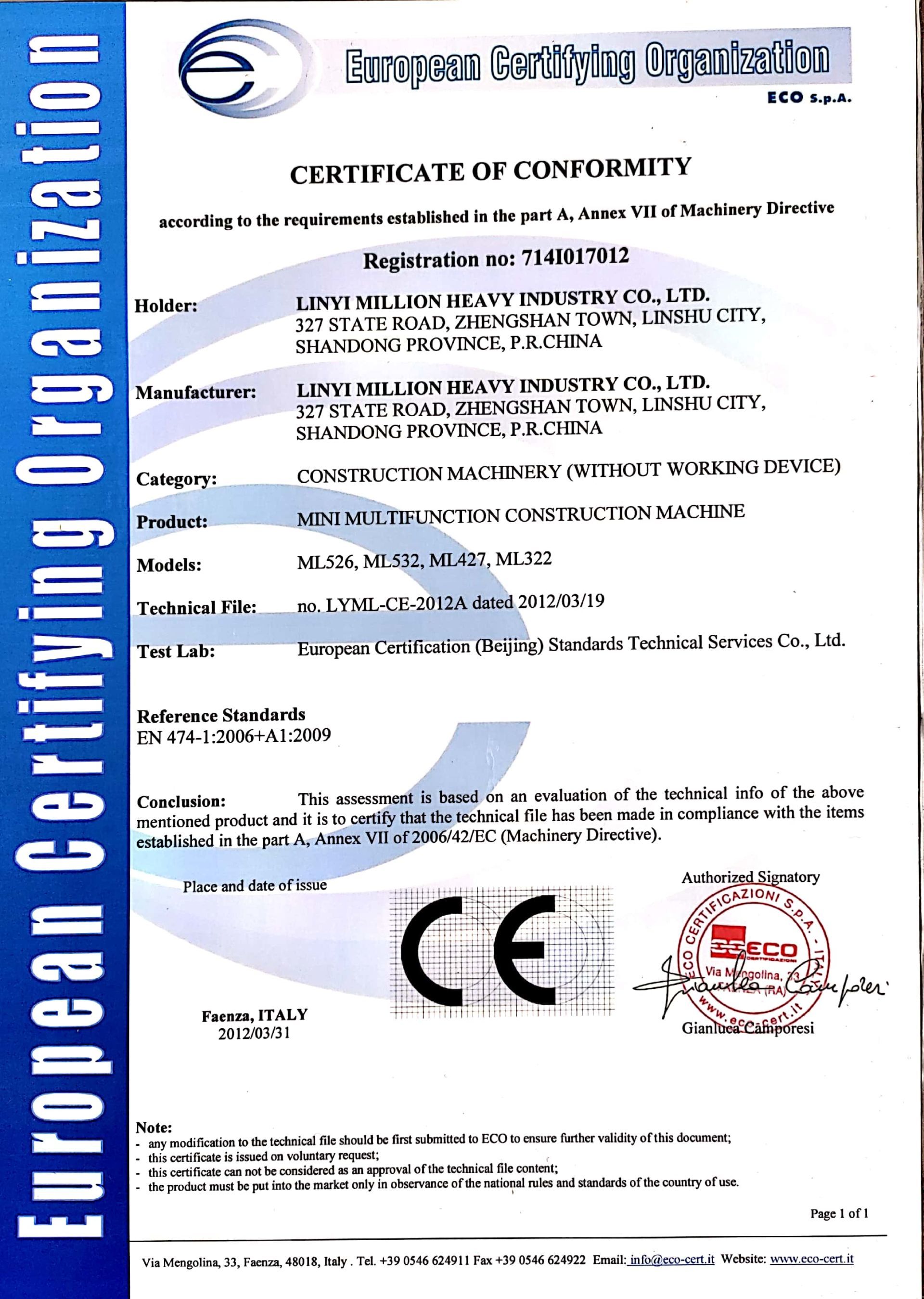 CE certification CE certification