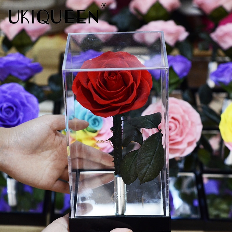 Luxury Mirror Acrylic Rose Box | Custom Preserved Flower Gift
