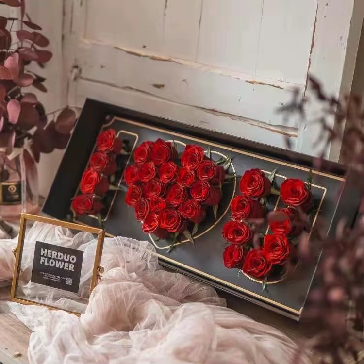 Red preserved rose in 