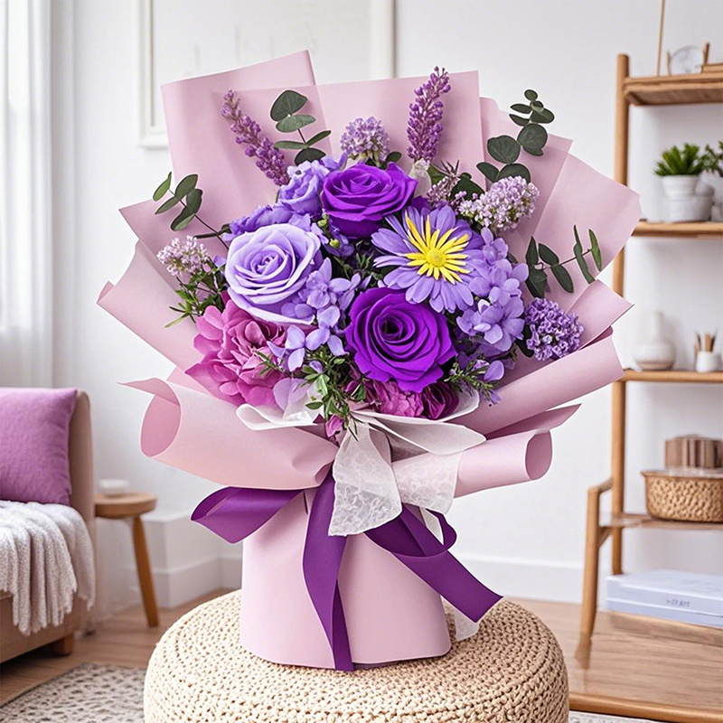 Preserved flower bouquet displayed in home or event setting