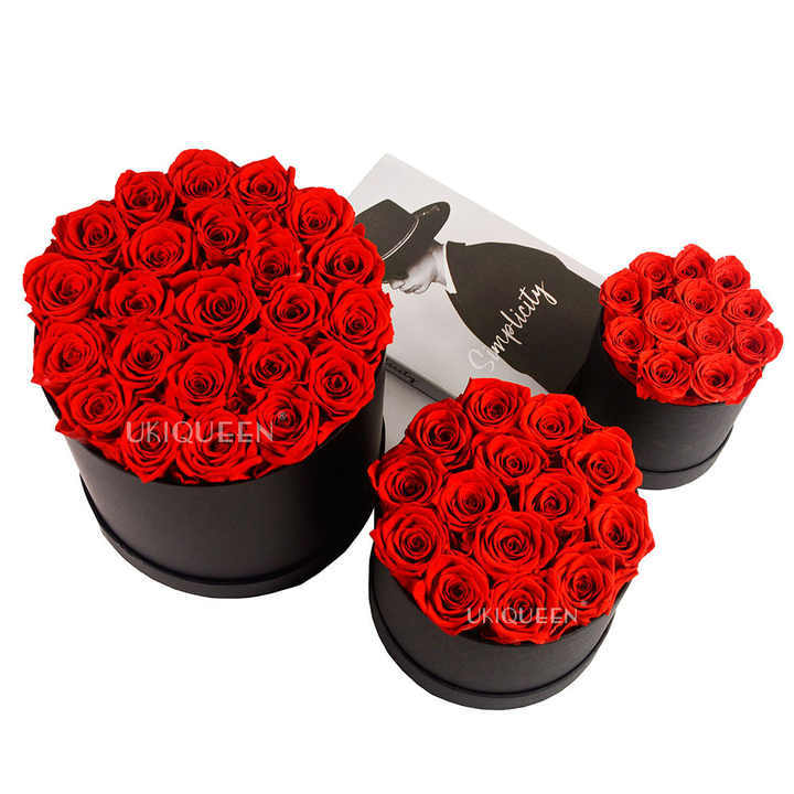 Wholesale Preserved Roses in Round Keepsake Box – Valentine's Day Eternal Flowers Gift (Factory Direct)