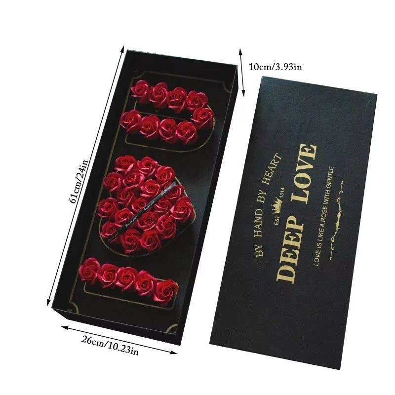 Size chart of preserved rose in 