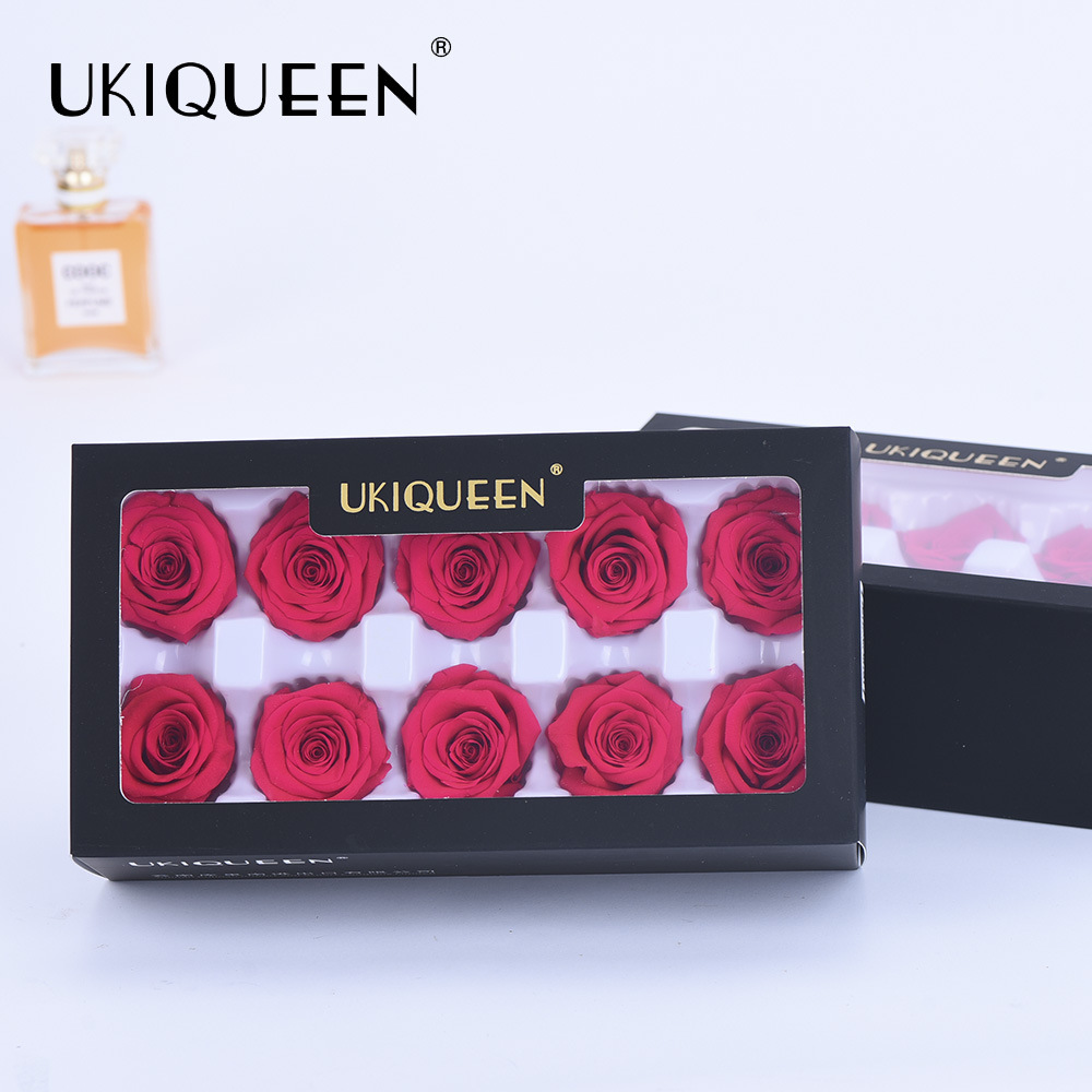 UKIQUEEN 黑色盒子装红色保鲜玫瑰花头