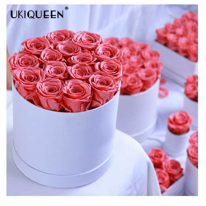 Romantic Preserved Rose Pink Round Box