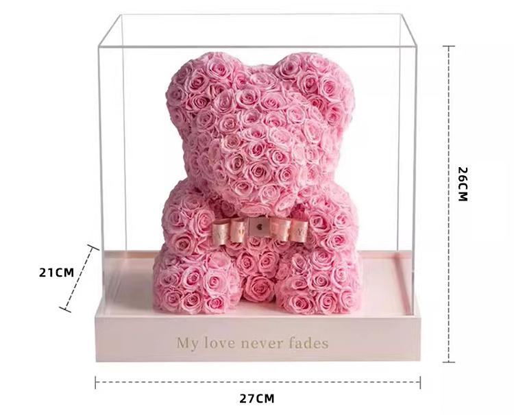 Size of the preserved flower rose bear gift box