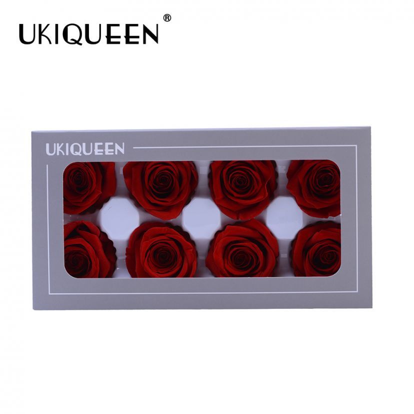 8pcs A-Grade Preserved Rose Heads 4–5cm