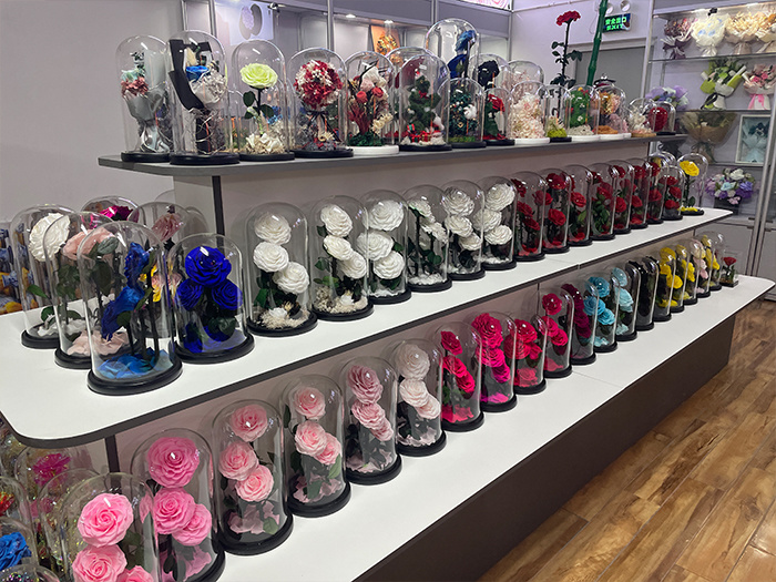 Glass dome preserved flower products for global gifting and home decor