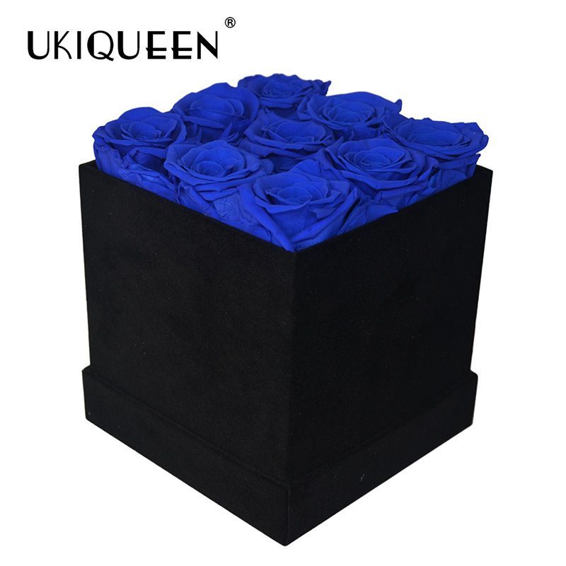 Eternal flower square hug bucket 9 flowers creative gift