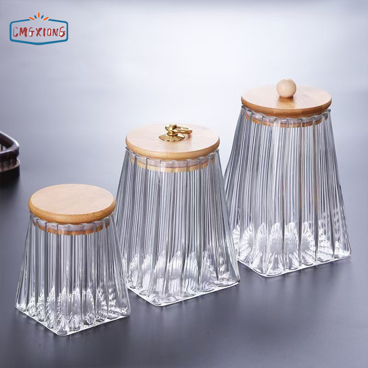 Unique, luxurious, best-selling food-grade, large-capacity, transparent, and durable empty glass food storage jars