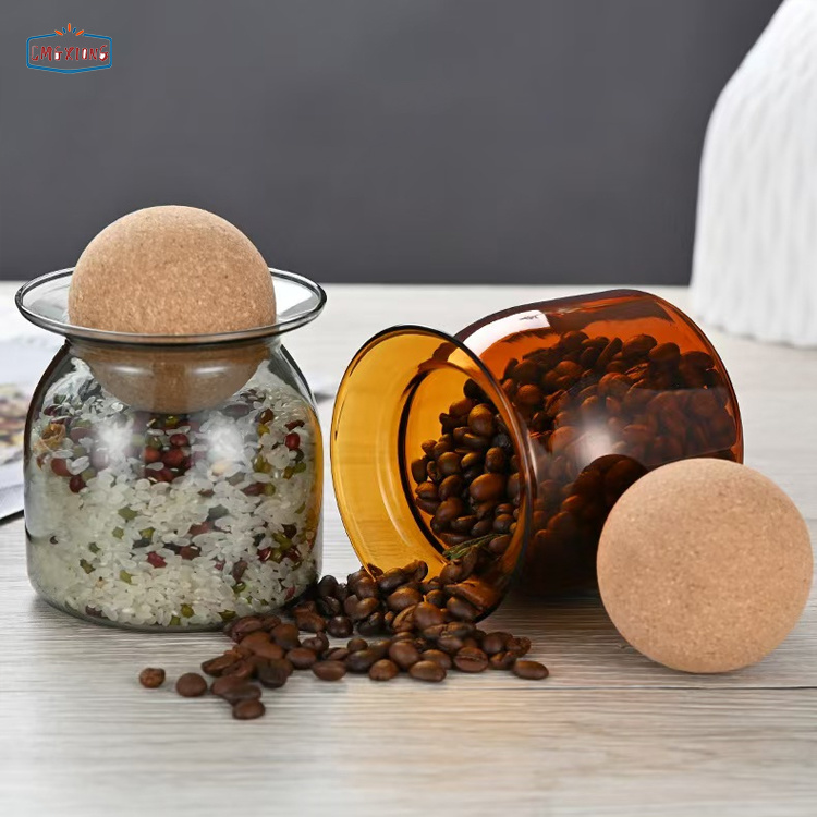 Modern 350ml ball-top storage jar with heat-resistant colored glass, perfect for kitchen and home use