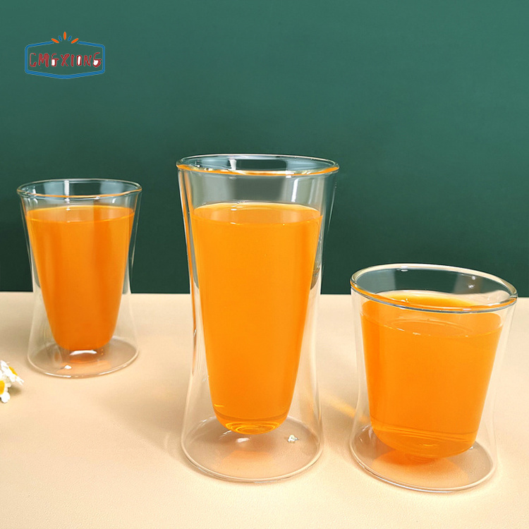Double Wall Hand-blown Glass Coffee Cup for Latte Tea Customized Borosilicate Heat Resistant 250ml Glass Cup for Wholesale