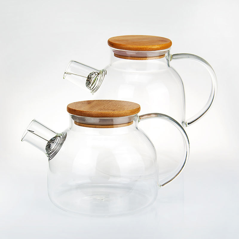 High Quality Glass Water Pitcher Hot Cold Water Jug Juice and Iced Tea Beverage Carafe With Bamboo Lid